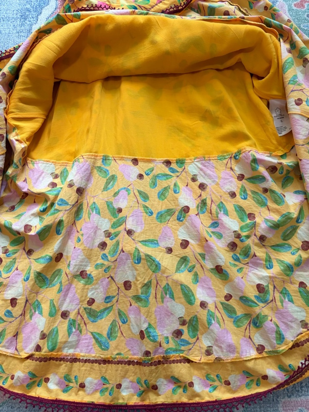 Farm Rio Cashew Tiered Midi Dress, floral print, fit & flare, cotton, vacation - Picture 6 of 15